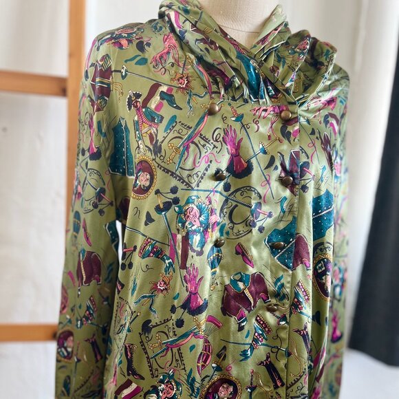 Vintage "CRISCA" circus silk long sleeves shirt / Size 42 - Picture 3 of 10